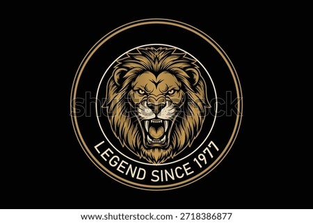 Legendary lion logo with fierce expression since 1977