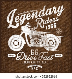 legendary motorcycle t-shirt graphic