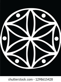 Legendary mythical medallion shield old slavic style vector pattern decorative shape design for creative ideas