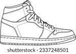 The legendary Nike Air Jordan 1 sneaker isolated on white. Suitable for commercial purposes.