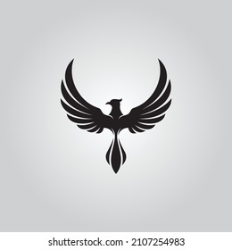 Legendary Phoenix bird vector drawing