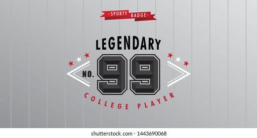 Legendary Player 3D Alphabet. Sporty Badge. Vector Font Illustration