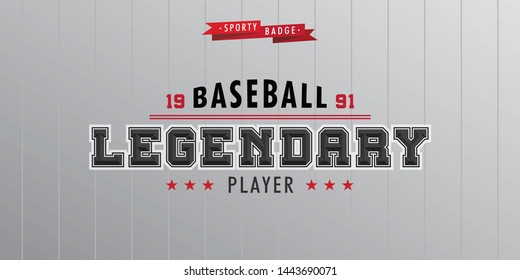 Legendary Player 3D Alphabet. Sporty Badge. Vector Font Illustration