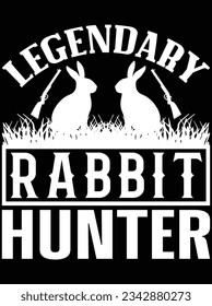 Legendary rabbit hunter vector art design, eps file. design file for t-shirt. SVG, EPS cuttable design file