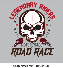 Legendary Riders typographic. T-shirt graphics, vectors.