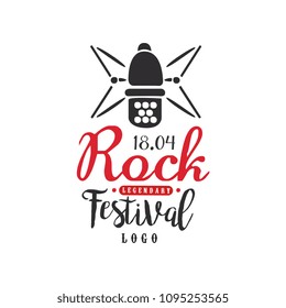 Legendary Rock festival logo, 18 april, black and red emblem vector Illustration on a white background