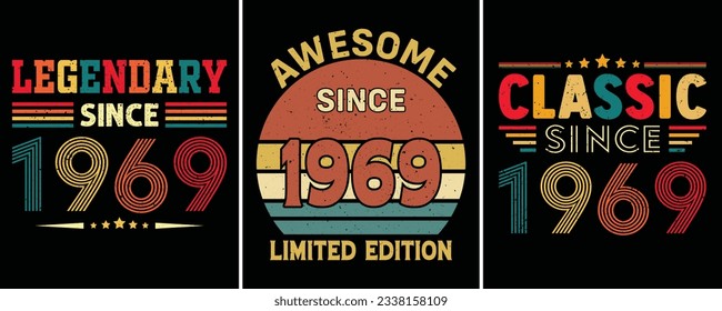 Legendario Desde 1969, Impresionante Desde 1969 Edición Limitada, Clásico Desde 1969, Diseño De Camisetas Para Regalo De Cumpleaños