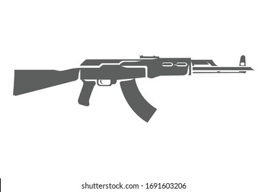 Legendary soviet assault rifle vector illustration. Automatic rifle weapon. War machine gun