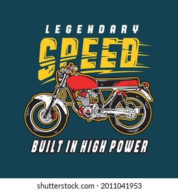 legendary speed motrocycle illustration vector design