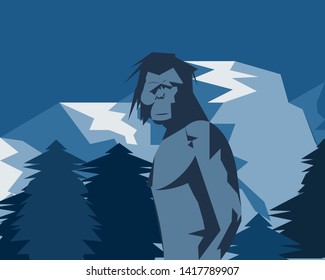 The legendary Yeti, Bigfoot, Sasquatch in the Himalayas. 