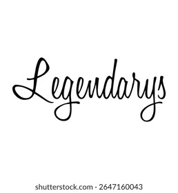 legendários texto para impressão de camiseta e outros usos sobre fundo branco.