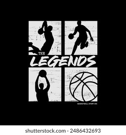 the legends basketball illustration typography. perfect for t shirt design
