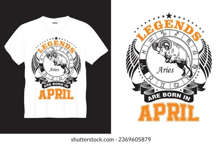 Legends Are Born In April T-Shirt Design svg