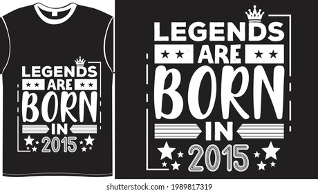 Legends Born Birthday Celebration Gift Lettering Typography Vector Illustration Vintage Style Black Background White Color Design For T shirts