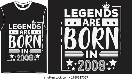 Legends Born Birthday Celebration Gift Lettering Typography Vector Illustration Vintage Style Black Background White Color Design For T shirts