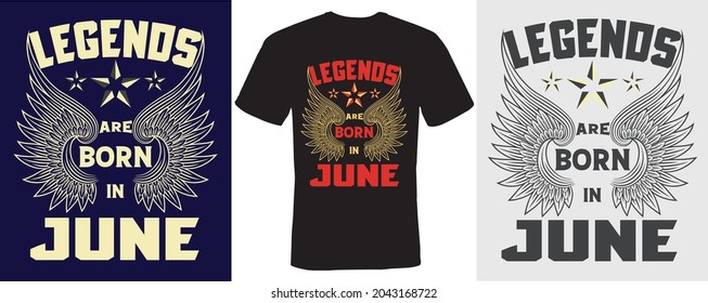 las leyendas nacen en junio diseño de camisetas para junio