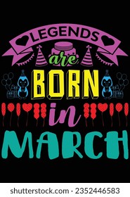
Legends Are Born In March eps cut file for cutting machine