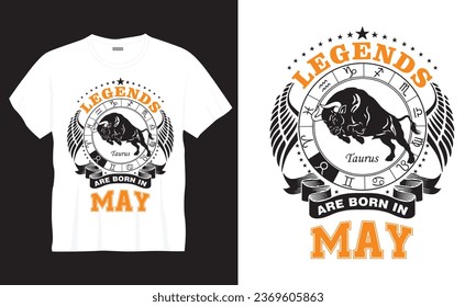 Legends Are Born In May T-shirt Design