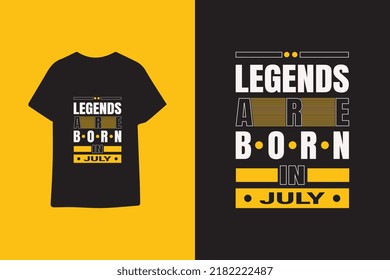 Las leyendas nacen en el mes tipografía citas gráficas diseño camiseta premium ilustración vectorial