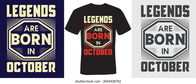 las leyendas nacen en el diseño de camisetas del 2 de octubre para octubre