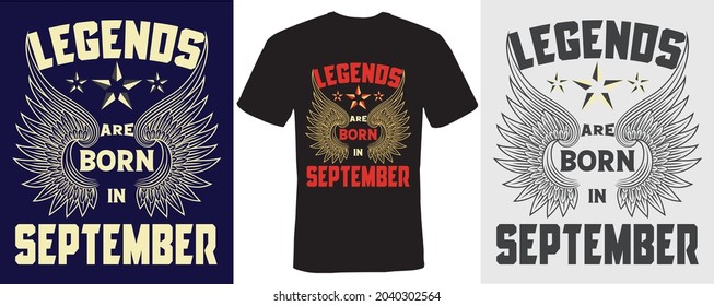 las leyendas nacen en septiembre diseño de camisetas para septiembre