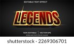 legends text effect template design with bold style and abstract background use for business brand logo and sticker