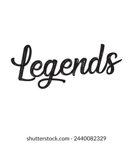 legends text on white background.
