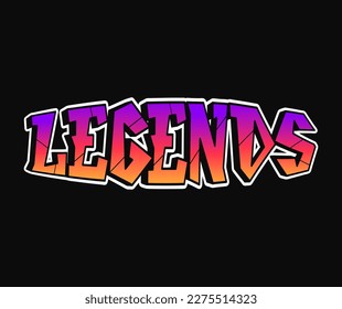 Legends Wort trippy psychedelic Graffiti Stil Buchstaben.Vector handgezeichnet doodle Cartoon Logo Legenden Illustration. Funny cool trippy letters, mode, graffiti style print for t-shirt, poster