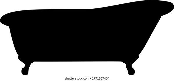 The legged bath is large and wide. Vector image.