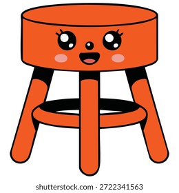 Legged stool kawaii vector image isolated vector illustration on white background