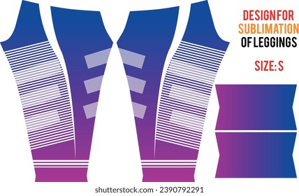 Leggi-Formsublimierungsdruck mit Diagonallinien im Farbverlauf von blau bis magenta, geeignet zum Tragen