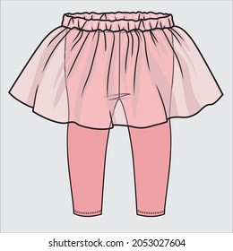 LEGGING WITH ATTACHED SKIRT FOR BABY GIRLS