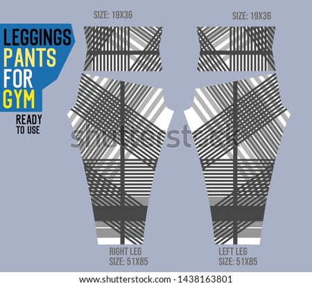 legging pants for gym, ready to use pattern, sport vector