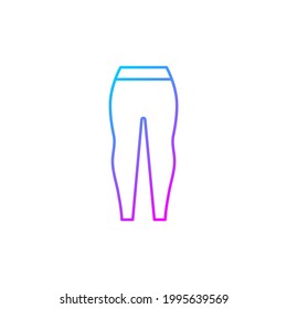 Leggings gradient linear vector icon  Female trendy sweatpants  Tight pants for ladies  Stylish sportswear  Thin line color symbols  Modern style pictogram  Vector isolated outline drawing