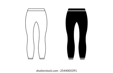 Ícone Leggings definido isolado para fundo branco