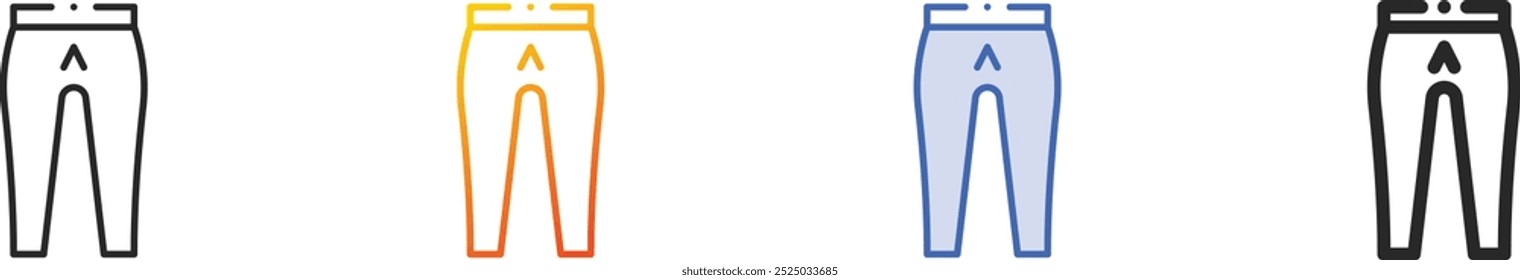 leggings icon.Thin Linear, Gradient, Blue Stroke and bold Style Design Isolated On White Background