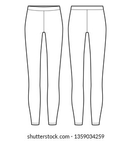 Leggings Pants Fashion Flat Sketch Template Stock Vector (Royalty Free ...