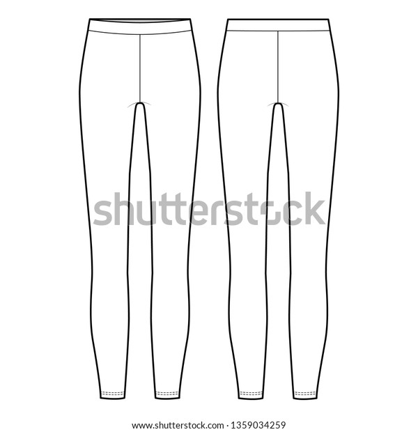 Leggings Pants Fashion Flat Sketch Template Stock Vector (Royalty Free ...