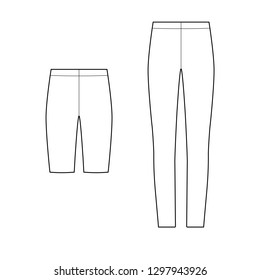 Leggings Pants Fashion Flat Technical Drawing Stock Vector (Royalty ...