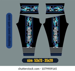 leggings pants fashion illustration vector with mold  