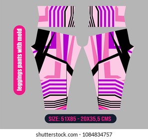 leggings pants fashion illustration vector with mold