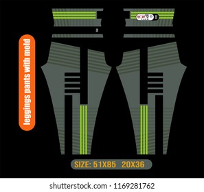 leggings pants fashion illustration vector with mold 