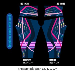leggings pants fashion illustration vector with mold