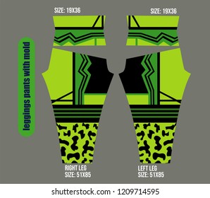 leggings pants fashion illustration vector with mold