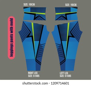 leggings pants fashion illustration vector with mold