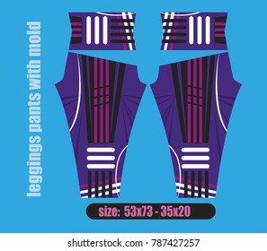 leggings pants fashion illustration vector with mold