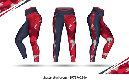 leggings pants training fashion illustration vector with mold