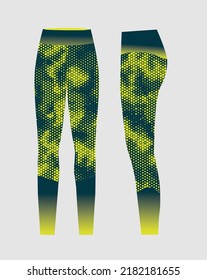 Leggings Pants Training Fashion Illustration Seamless Pattern Yoga Pants Vector Gym And Sports For Ladies Neon Green Abstract