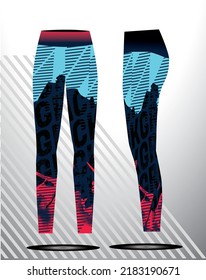 leggings pants training fashion illustration seamless pattern yoga pants vector gym and sports for ladies neon blue red abstract