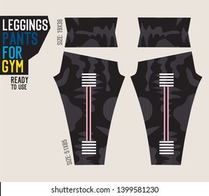 leggings pants vector for gym with mold ready to use